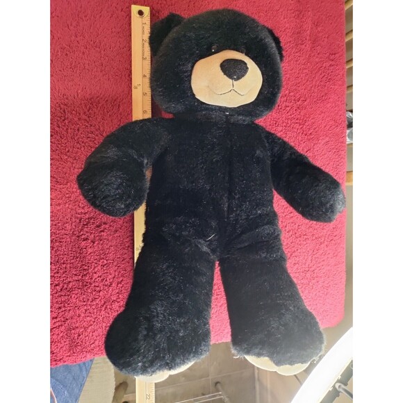 Build A Bear Black Bear Tan Mouth Plush Stuffed Animal Shiny Fur 16" - Picture 5 of 5